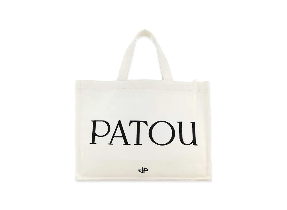 PATOU Women's Canvas Shopping Bag "White"
