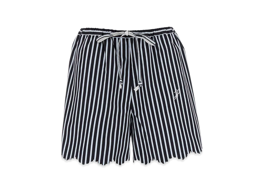 PATOU Women's Embroidered Cotton Shorts "Blue/White"