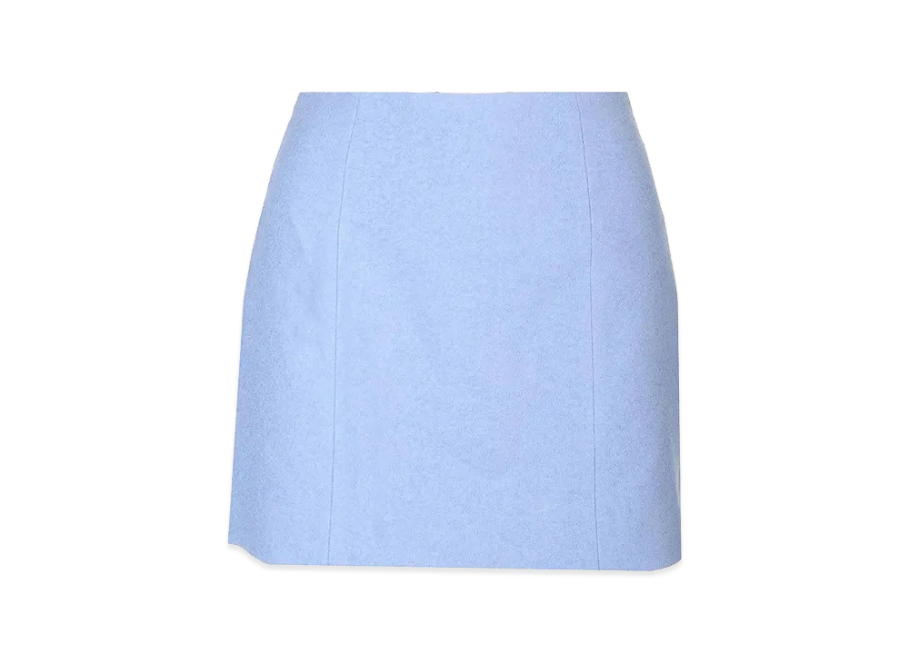 PATOU Women's Stretch Tweed Mini Skirt "Light Blue"
