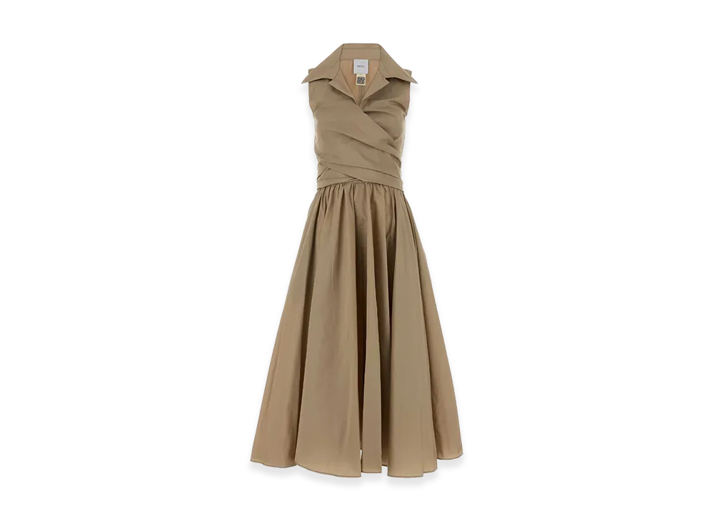 PATOU Women's Faille Dress "Beige/Cappuccino"