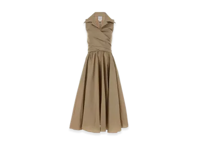 PATOU Women's Faille Dress "Beige/Cappuccino"
