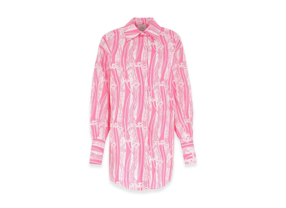 PATOU Women's Printed Poplin Chemisier Dress "Pink"