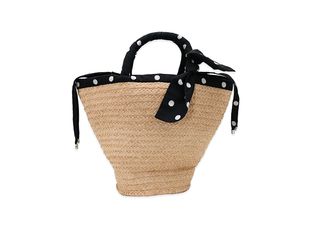 PATOU Women's Raffia Large Bucket Bag "Meteoriteblue"