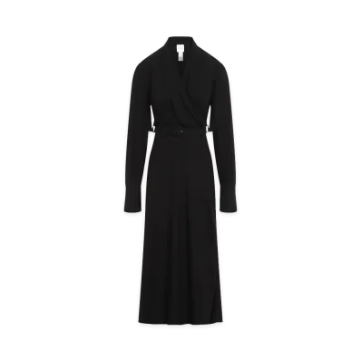 PATOU Draped Maxi Day Dress "Black"