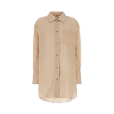 PATOU Embroidered Jersey Oversize Shirt "Beige"
