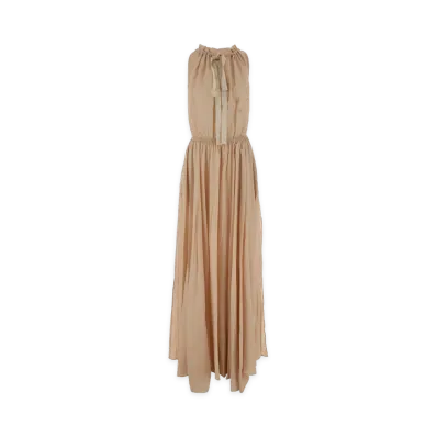 PATOU Embroidered Lyocell Blend Dress "Beige"