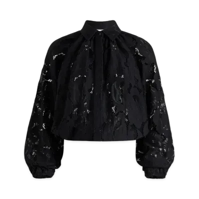 PATOU Lace Balloon Blouse "Black"