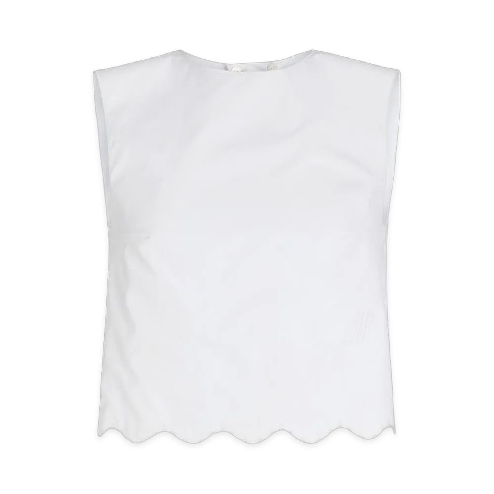 PATOU Short Poplin Top "White"