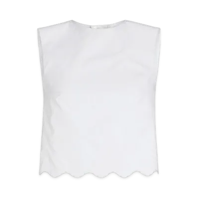 PATOU Short Poplin Top "White"