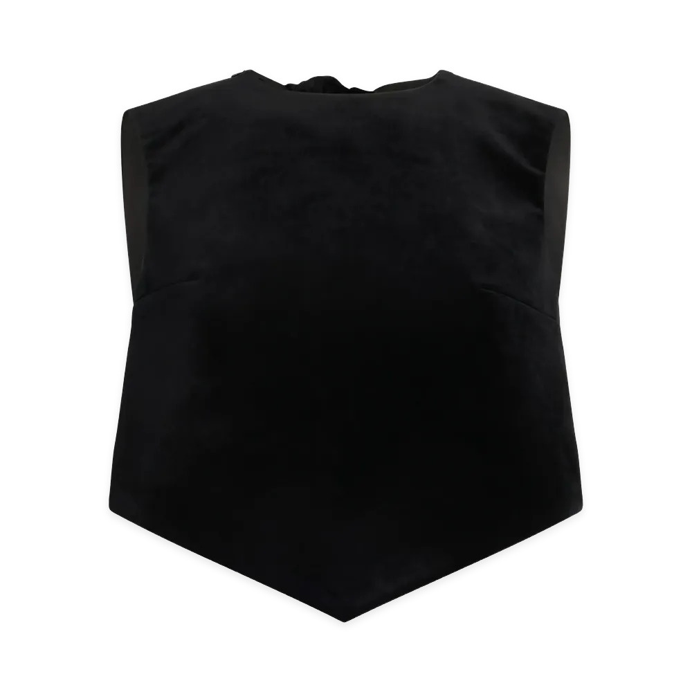 PATOU Velvet Foulard Top "Black"