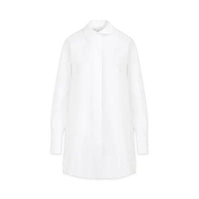 PATOU Cotton Mini Shirt Dress "White"