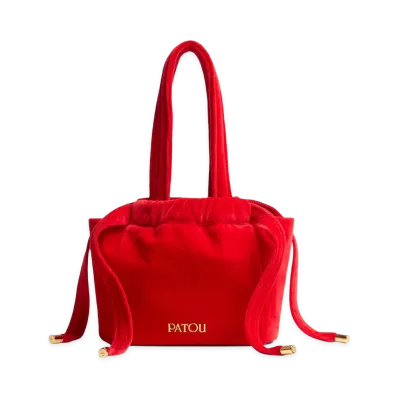 PATOU Velvet Clutch Bag "Red"