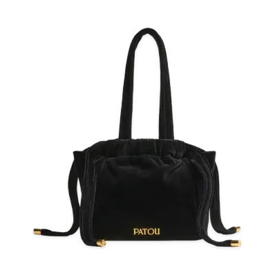 PATOU Velvet Clutch Bag "Black"