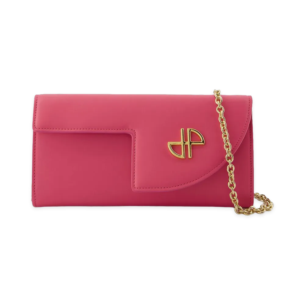 PATOU Wallet On Chain Leather "Pink"