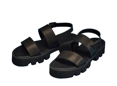 ARCOLLETTA PADRONE Back Strap Sandals With Chunky Sole "Black" PU2308-3206-24A