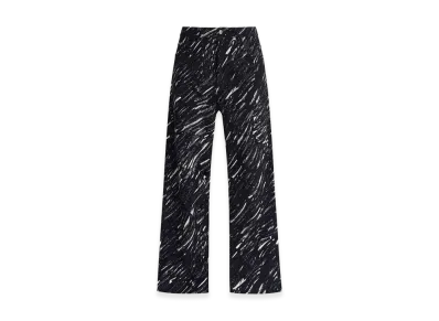 MARNI Marble Printed Velvet Straight Trouser "Black/White"