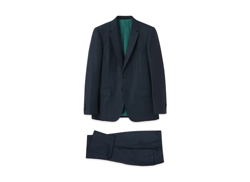 Paul Smith Slab Stripe Single 2B Suit "DarkGreen"