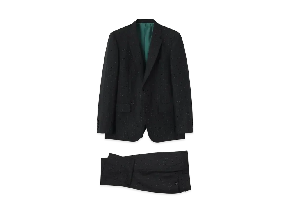 Paul Smith Slab Stripe Single 2B Suit "Black"