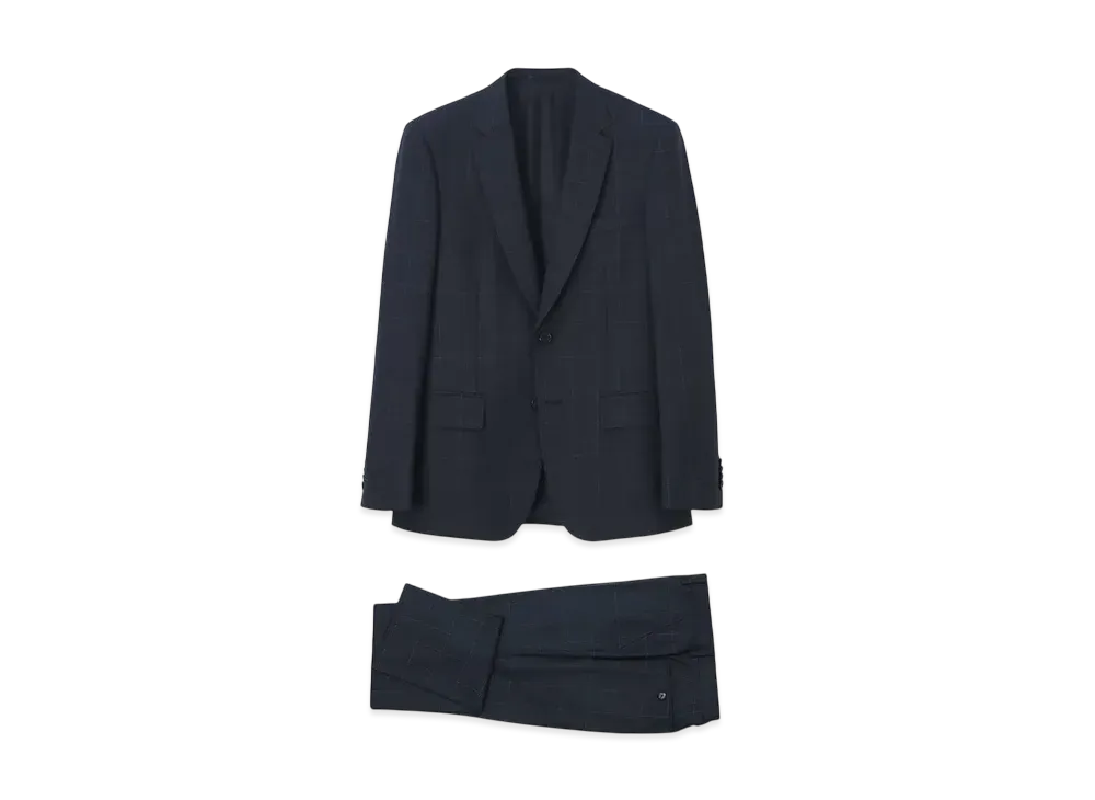 Paul Smith Window Pane Single 2B Suit "Navy"