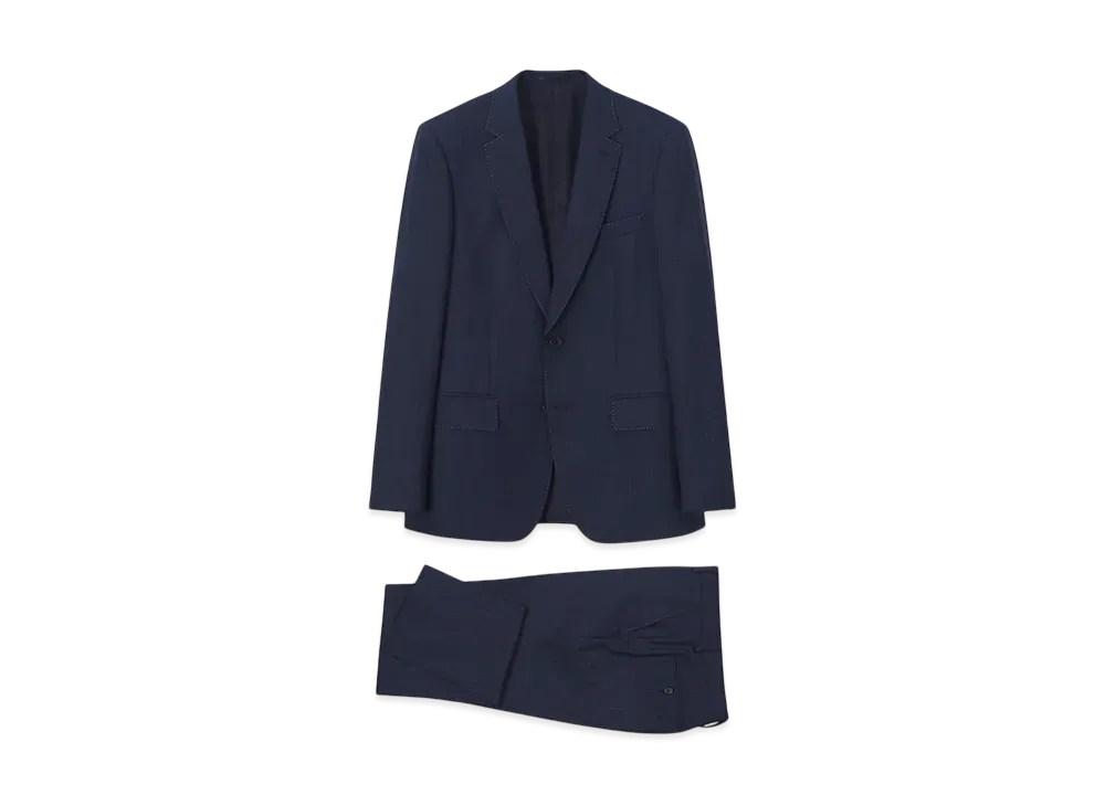 Paul Smith Sharkskin Herringbone Single 2B Suit "DarkBlue"