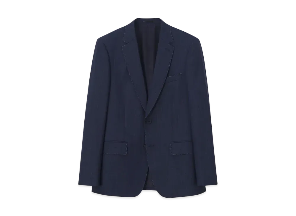 Paul Smith Sharkskin Herringbone Single 2B Suit "DarkBlue"