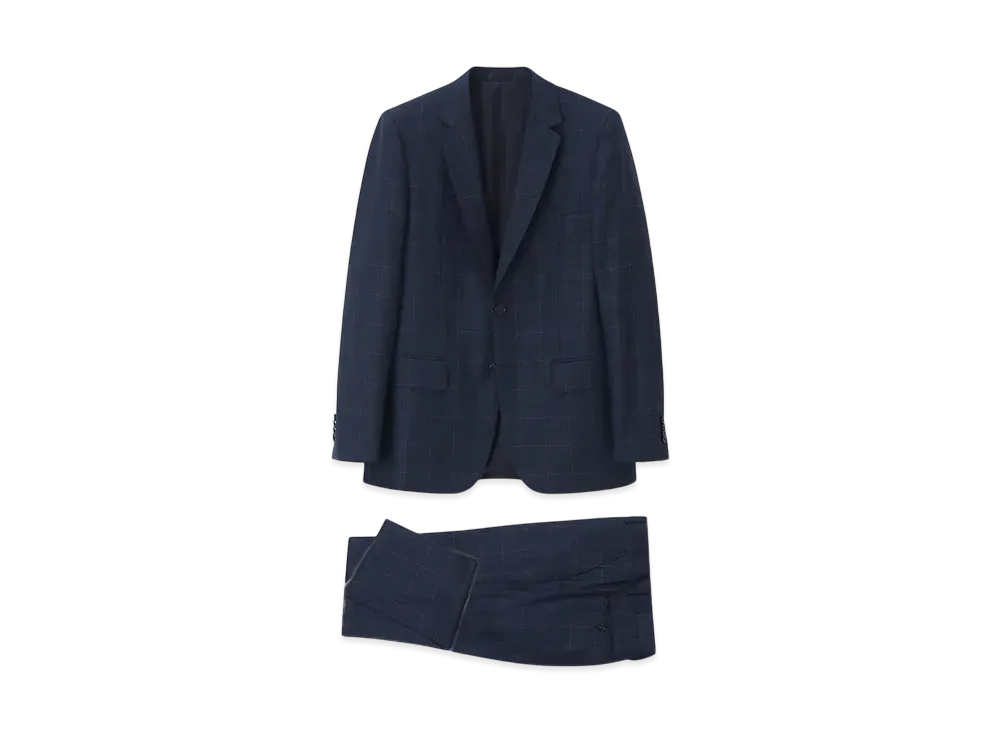 Paul Smith Stitch Check Single 2B Suit "DarkBlue"