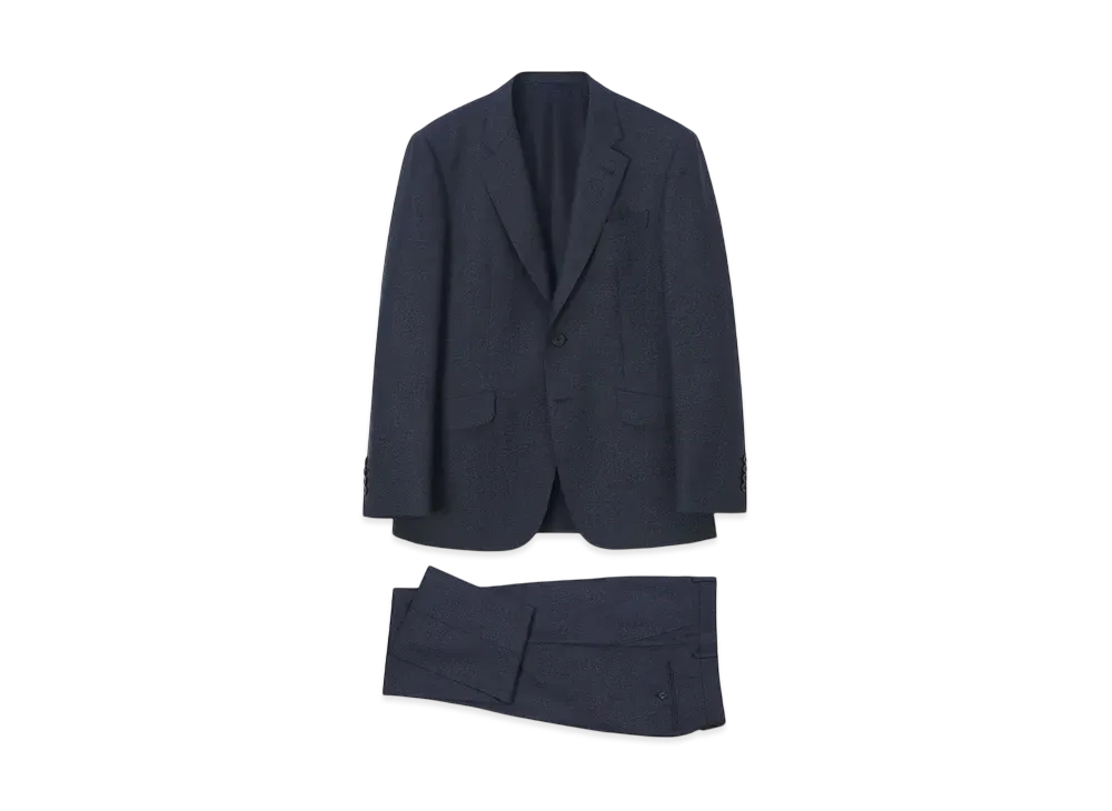 Paul Smith Semi-Plain Wool 2B Suit "Navy"