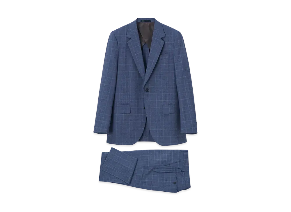 Paul Smith Traditional Check Single 2B Suit "Blue"