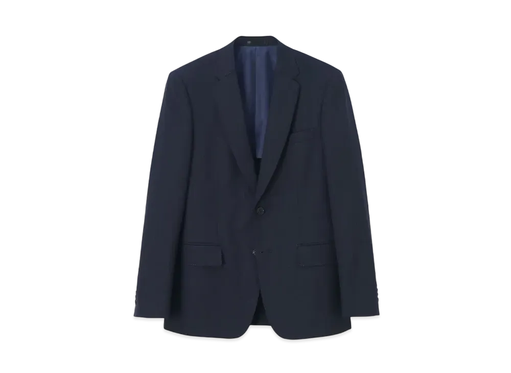 Paul Smith Herringbone Shadow Stripe Single 2B Suit "Navy"