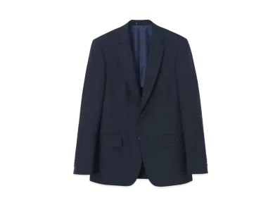 Paul Smith Herringbone Shadow Stripe Single 2B Suit "Navy"