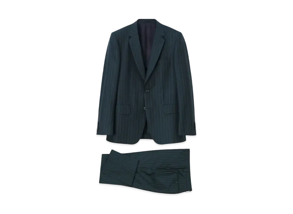 Paul Smith Alternate Stripe Single 2B Suit "DarkGreen"