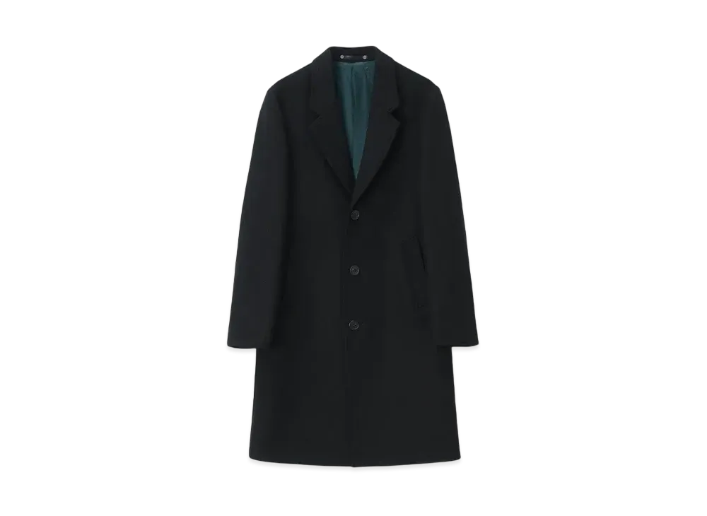 Paul Smith Wool Melton Chester Coat "Black"