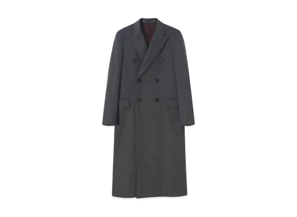Paul Smith Cashmere Double-Breasted Long Chester Coat "Gray"
