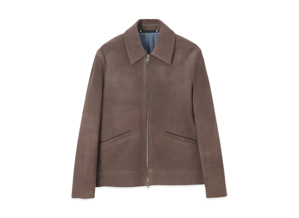 Paul Smith Goat Suede Double Zip Blouson "Chocolate Brown"
