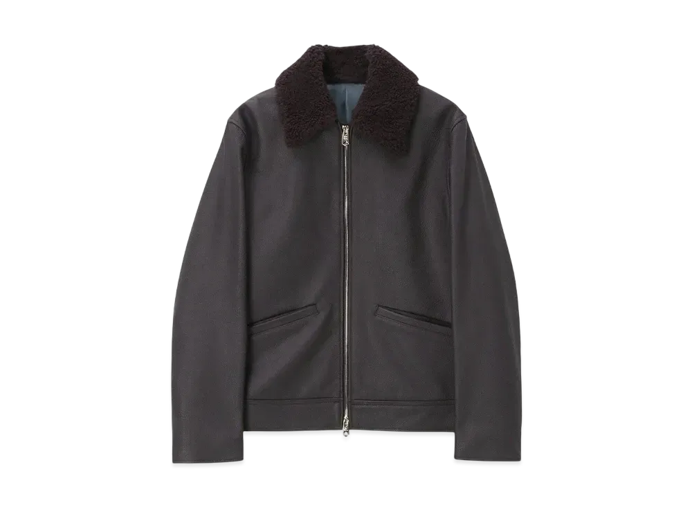 Paul Smith Lambskin Boa Short Blouson "Chocolate Brown"