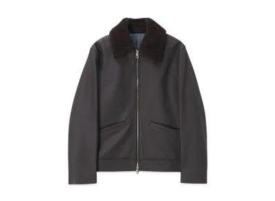 Paul Smith Lambskin Boa Short Blouson "Chocolate Brown"