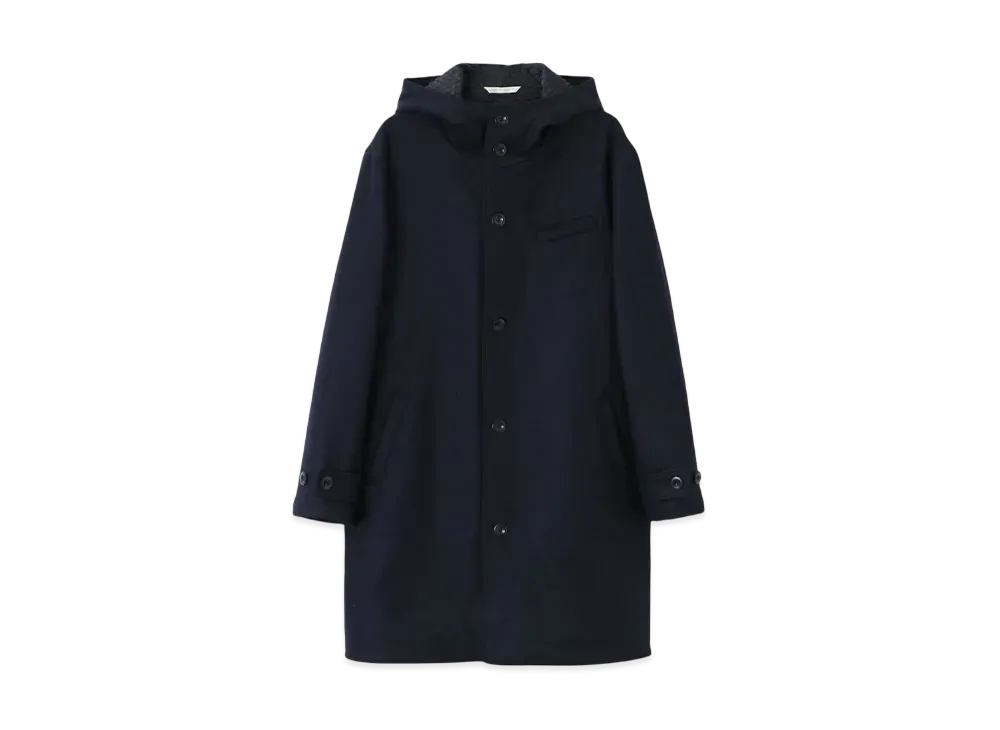 Paul Smith Melton Wool Hooded Coat "Navy"