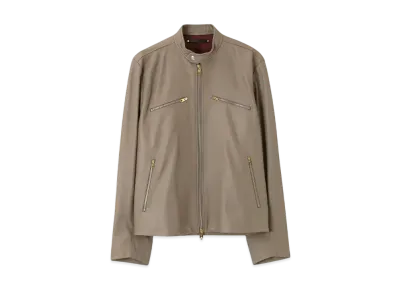 Paul Smith Lamb Leather Biker Jacket "Beige"