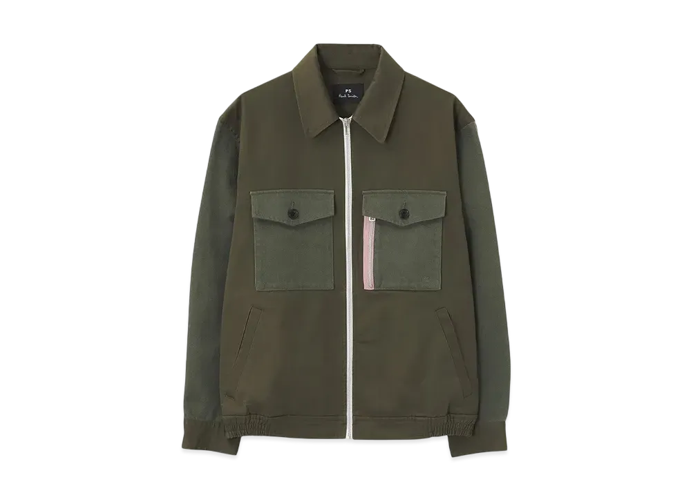 Paul Smith Mixed Texture Zip-Up Blouson "Khaki"