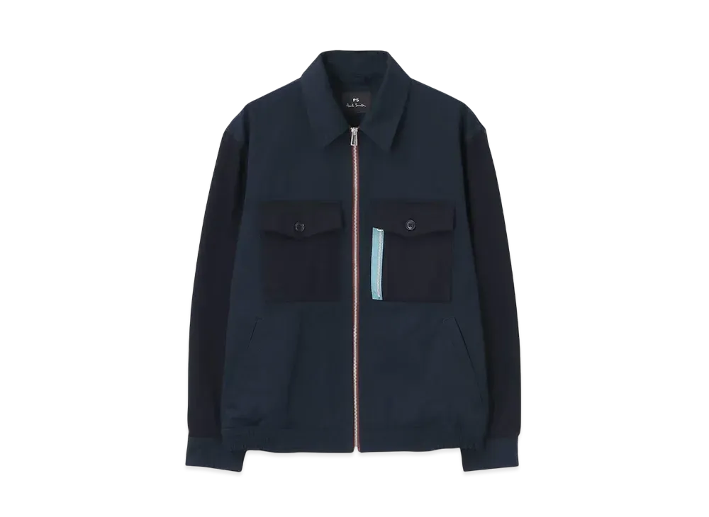 Paul Smith Mixed Texture Zip-Up Blouson "Navy"