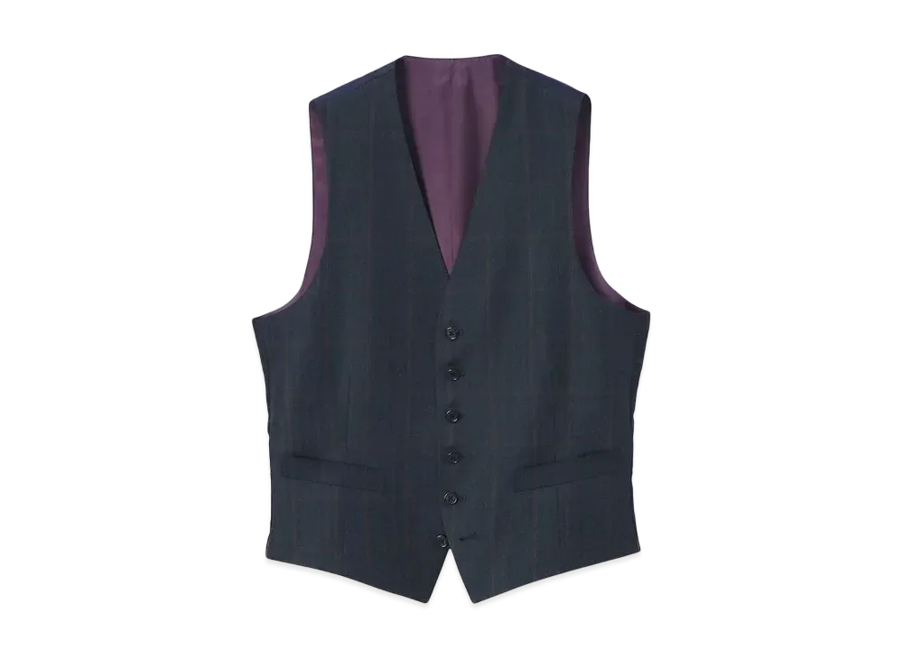 Paul Smith Window Pane 6B Vest "Navy"