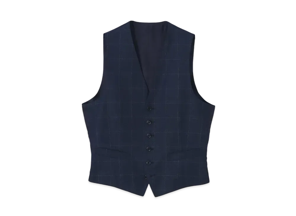Paul Smith Stitch Check 6B Vest "DarkBlue"
