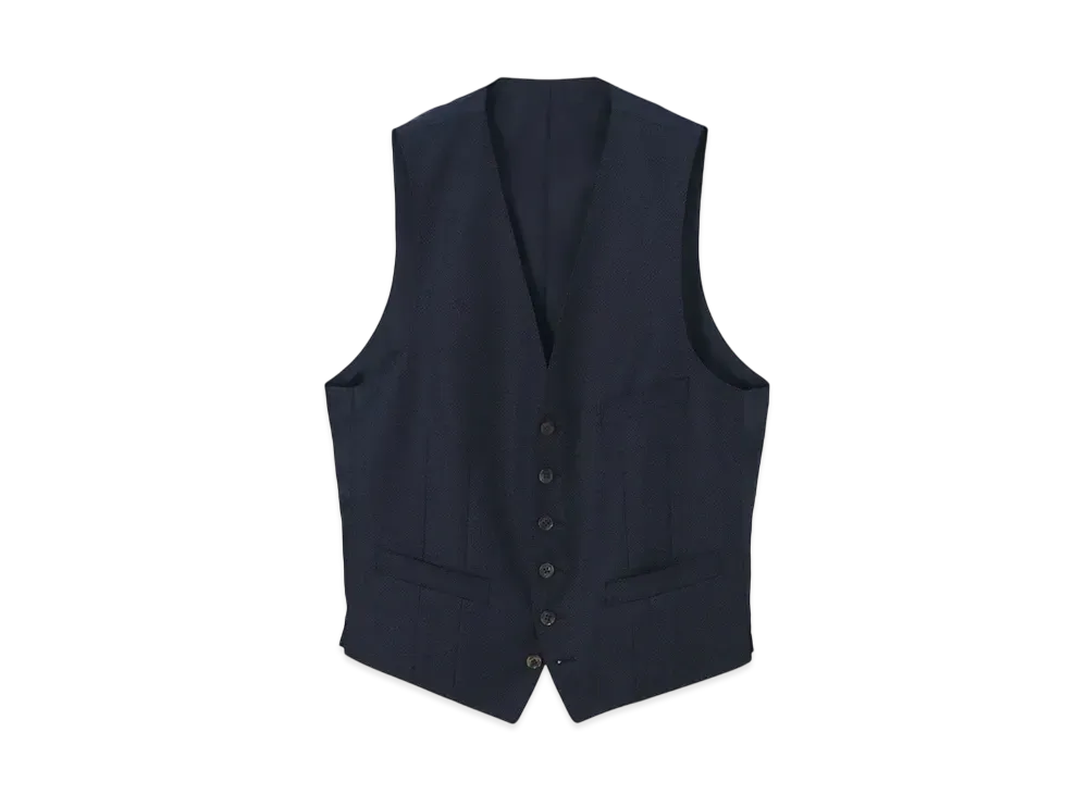 Paul Smith Birdseye Wool Vest "Navy"
