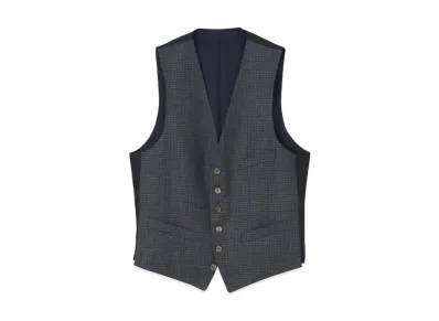 Paul Smith Checked Wool Vest "Gray"