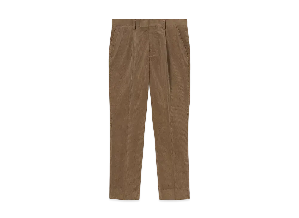 Paul Smith Cotton Corduroy Wide Trousers "Beige"