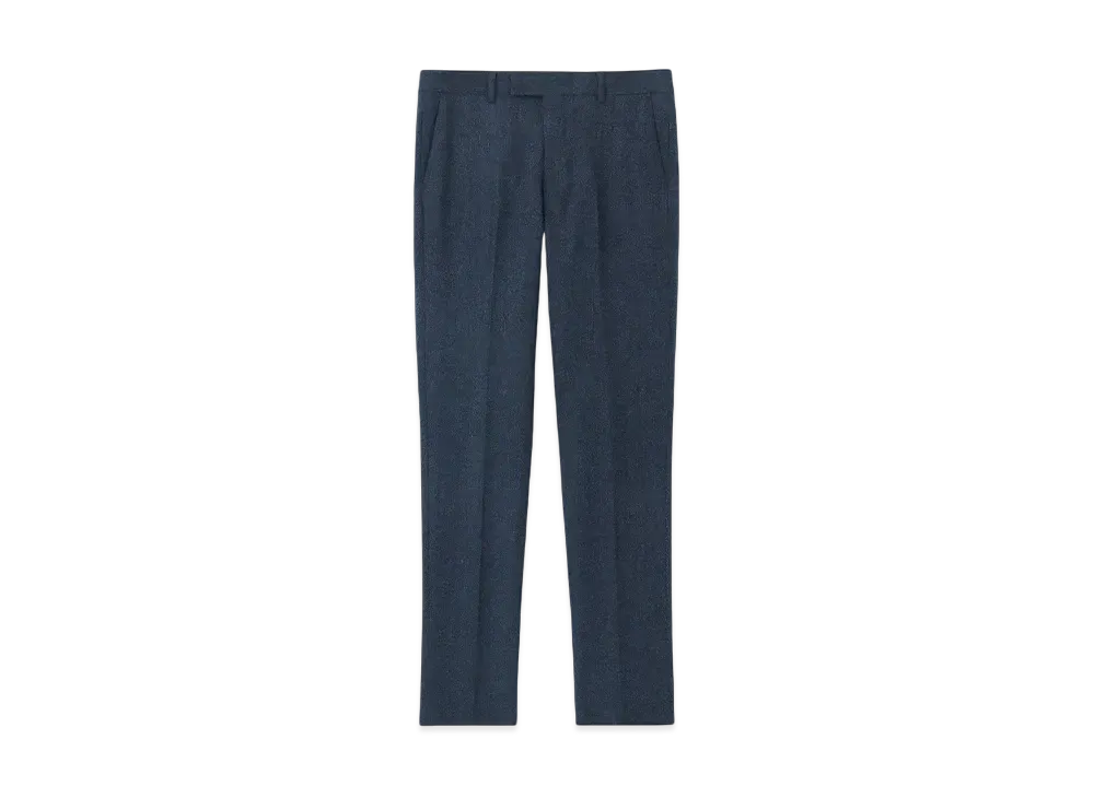 Paul Smith Wool Melange Flannel Trousers "Blue"