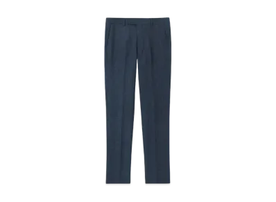 Paul Smith Wool Melange Flannel Trousers "Blue"