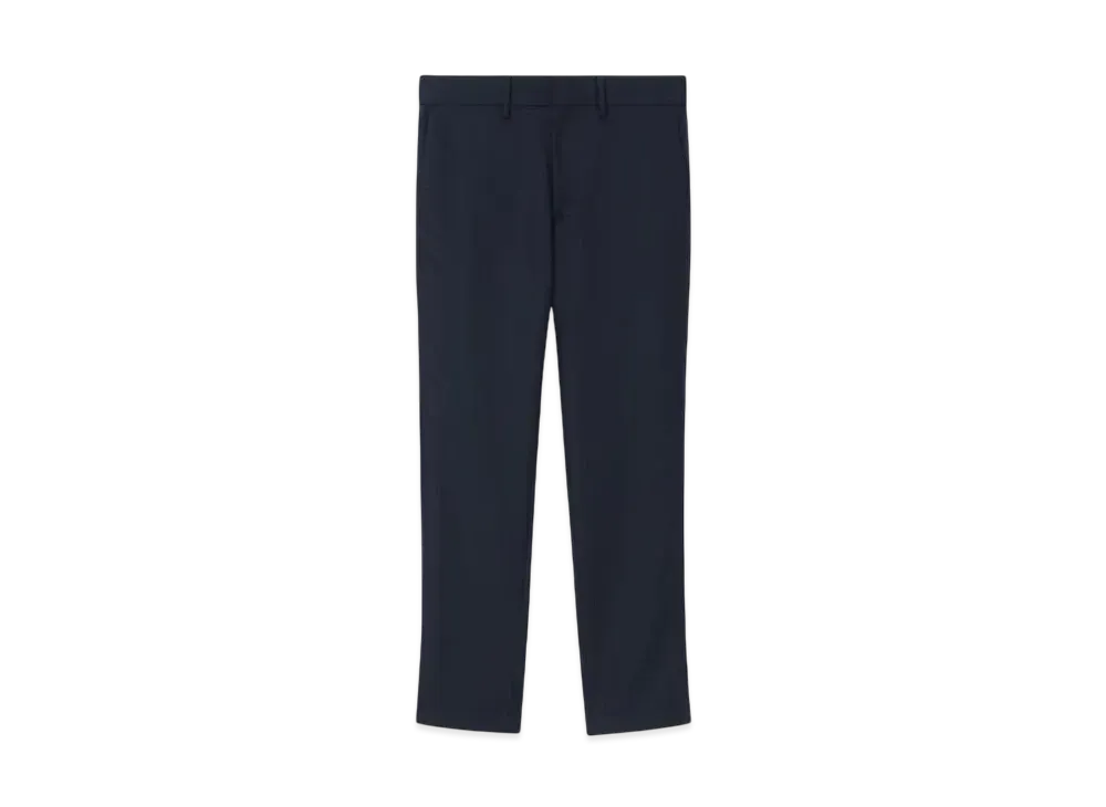 Paul Smith Solid Wool Stretch Tapered Trousers A Suit To Travel In "Navy"