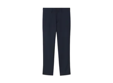 Paul Smith Solid Wool Stretch Tapered Trousers A Suit To Travel In "Navy"