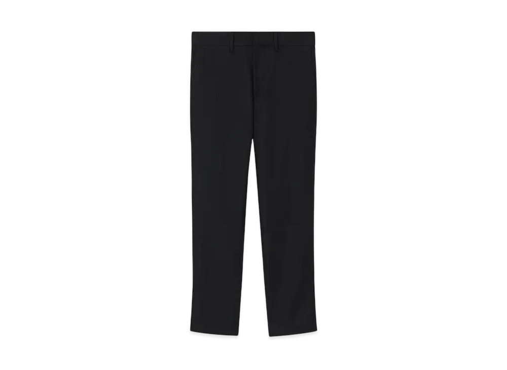 Paul Smith Solid Wool Stretch Tapered Trousers A Suit To Travel In "Black"